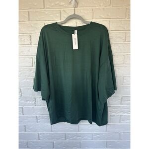 Order Plus Women's Green Oversized Graphic Tee 3XL Granola Girl Mountain Vibe